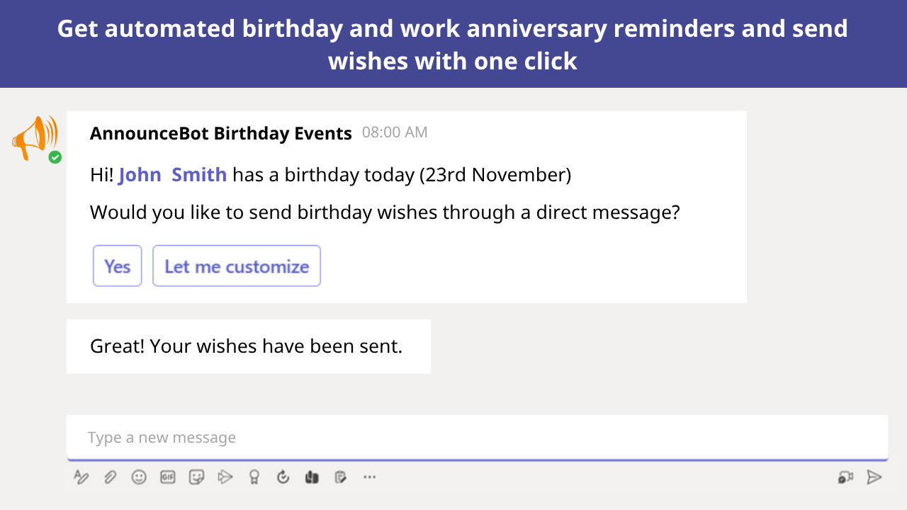 AnnounceBot: Automated Birthday Reminders in Microsoft Teams